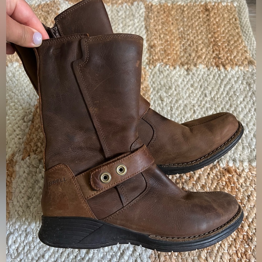 Merrell Travvy Mid Waterproof Boots Leather Size 6
